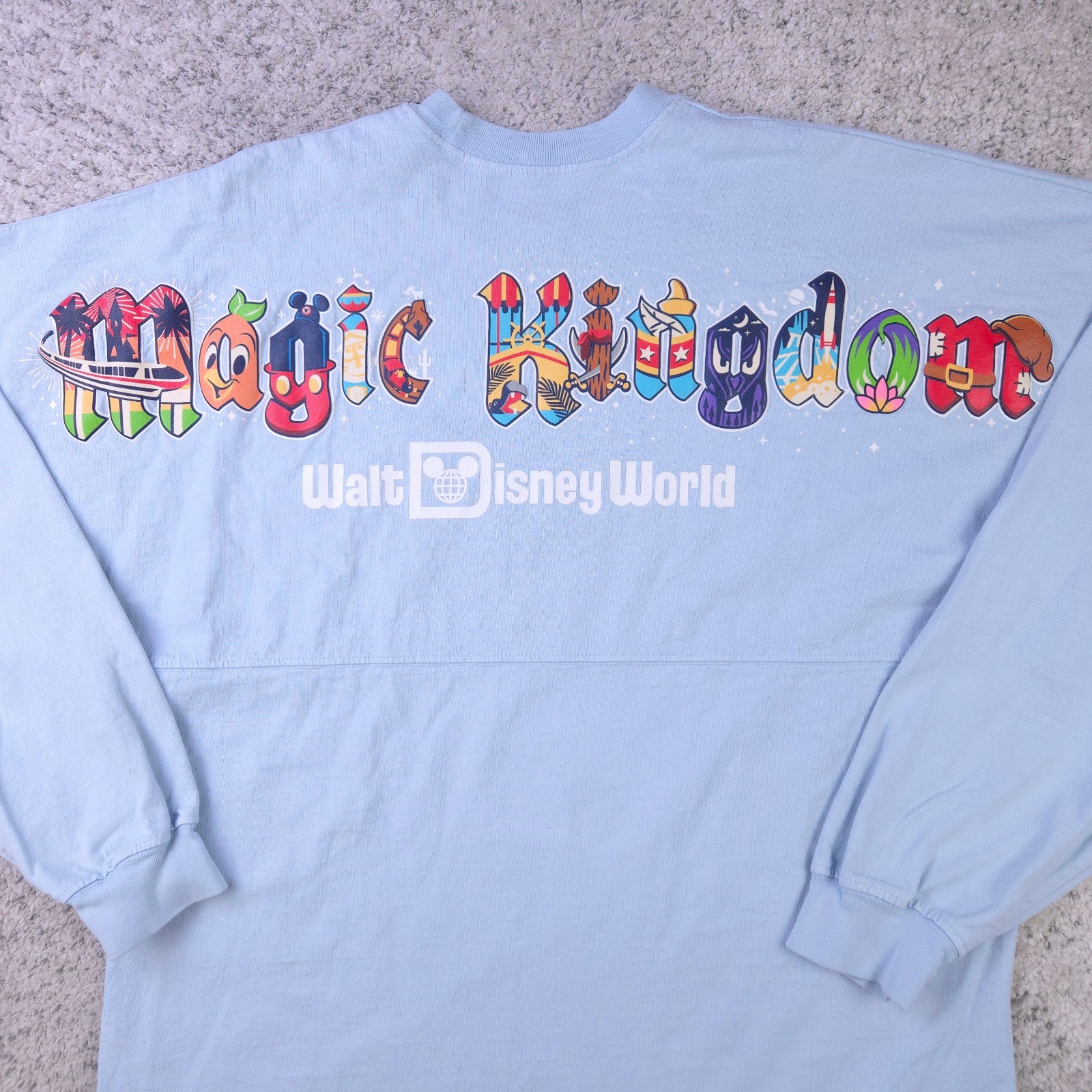 Disney World Magic Kingdom Spirit Jersey Size Medium Character Letter Shirt Blue Disney World Magic Kingdom Spirit Jersey Size Medium Character Letter Shirt Blue