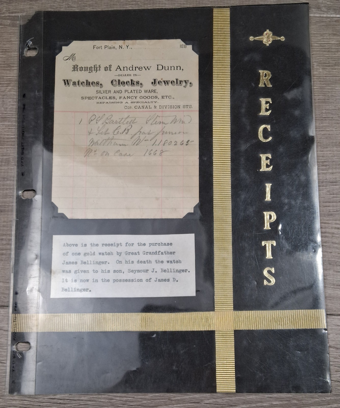 Historic Receipt Victorian 1858 1880s Fort Plain NY Andrew Dunn Jewelry & Silver Historic Receipt Victorian 1858 1880s Fort Plain NY Andrew Dunn Jewelry & Silver