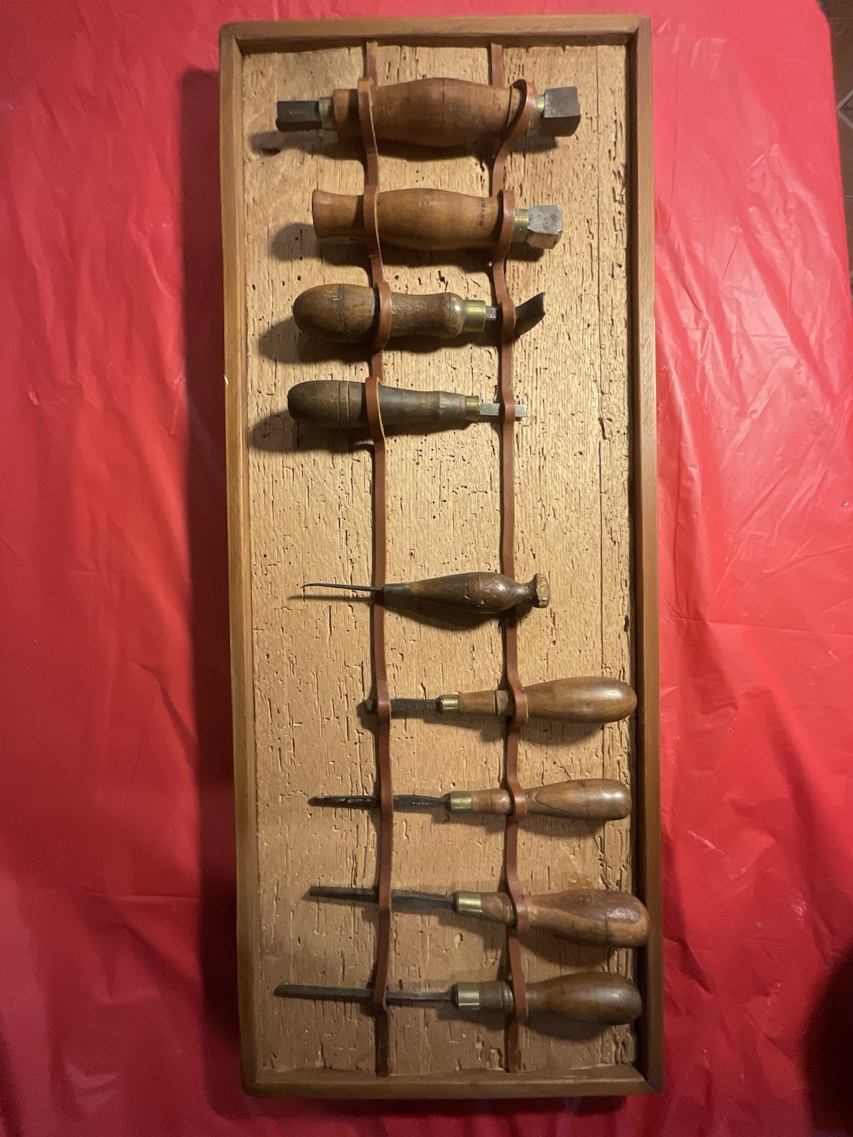 Antique Leatherworking Tools JB Mann 9pc Saddlery Tool Collection Wall Display Antique Leatherworking Tools JB Mann 9pc Saddlery Tool Collection Wall Display