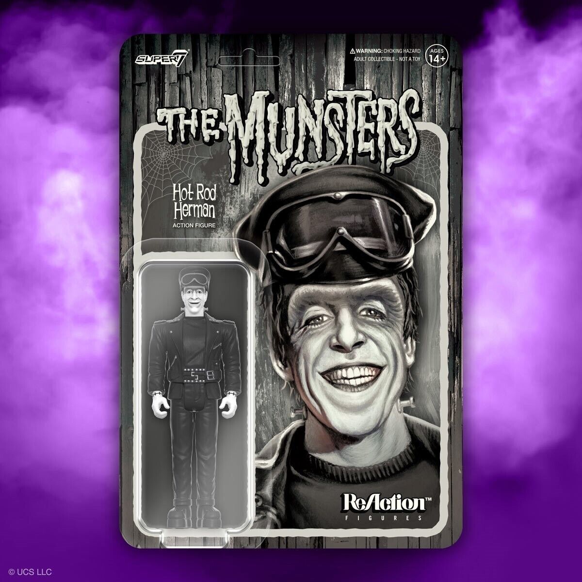 Super7 • The Munsters • Hot Rod HERMAN Grayscale) Figure • 3 ¾ in • Ships Free