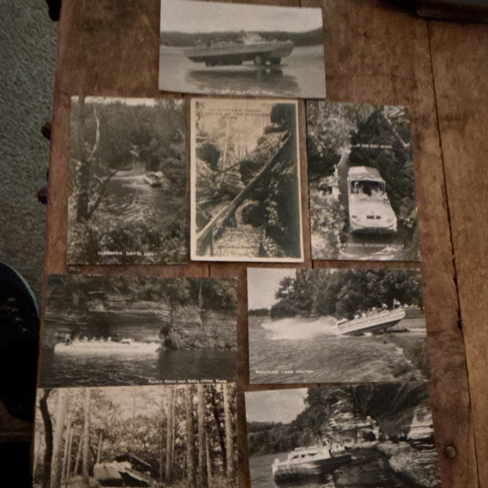 RPPC 8 Postcard Lot Wisconsin Dells WI Scenic Boat Tours Rivers Tourism Scenes