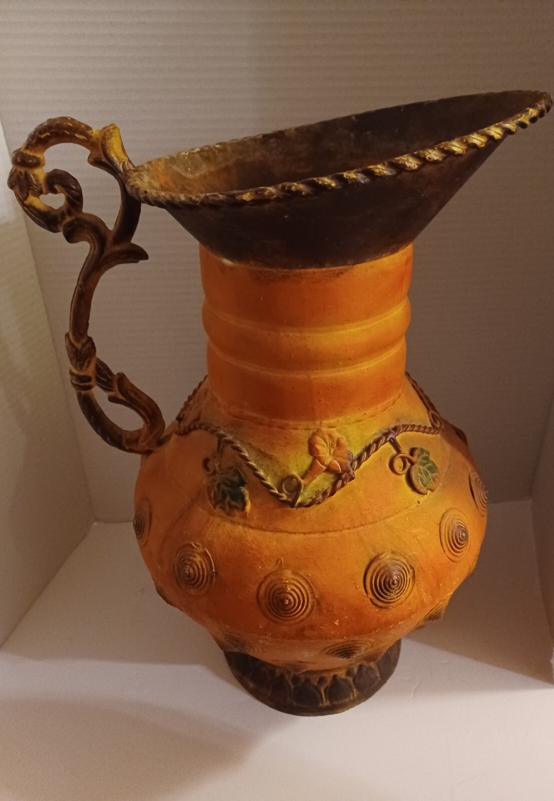 Vintage Beautiful Mixed Material Made Pitcher In Good Condition Vintage Beautiful Mixed Material Made Pitcher In Good Condition