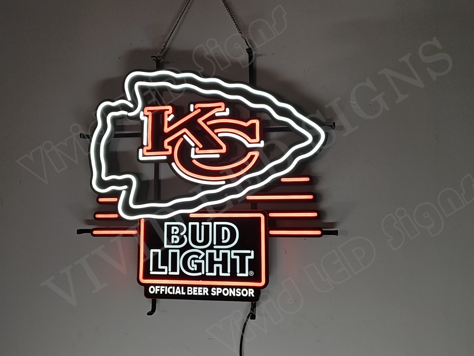Kansas City Chiefs Beer 24"x20" Vivid LED Neon Sign Light Lamp With Dimmer Kansas City Chiefs Beer 24"x20" Vivid LED Neon Sign Light Lamp With Dimmer