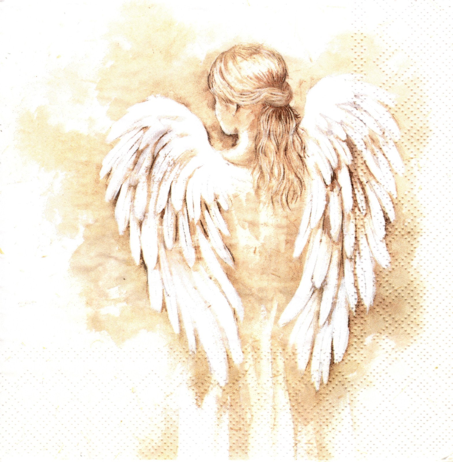 (2) Two Paper Lunch Napkins for Decoupage/Mixed Media - Romantic Angel girl (2) Two Paper Lunch Napkins for Decoupage/Mixed Media - Romantic Angel girl