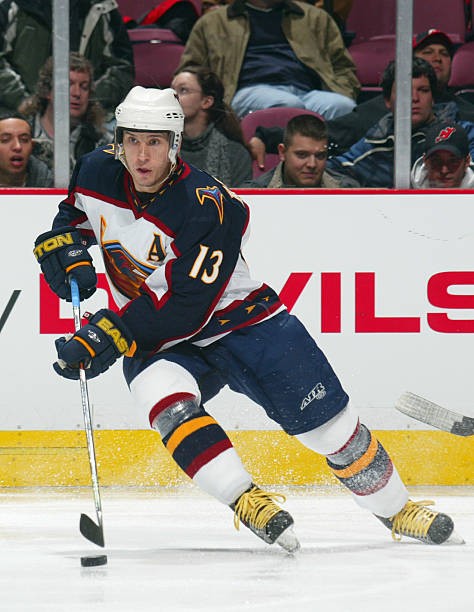 Slava Kozlov Atlanta Thrashers skates with the puck at the g- Ice Hockey Photo Slava Kozlov Atlanta Thrashers skates with the puck at the g- Ice Hockey Photo