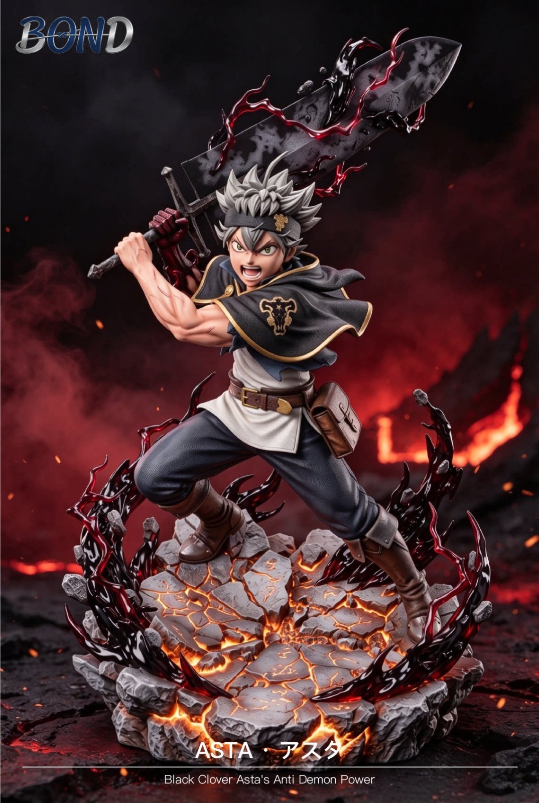 Black Clover BOND Studio Asta Resin Statue 1/6 Scale H37.5 W22 D22CM Black Clover BOND Studio Asta Resin Statue 1/6 Scale H37.5 W22 D22CM