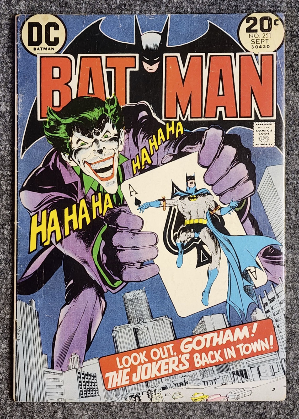 Batman #251 (1973) Joker Neal Adams Denny O'Neil Classic Cover DC Comics Batman #251 (1973) Joker Neal Adams Denny O'Neil Classic Cover DC Comics