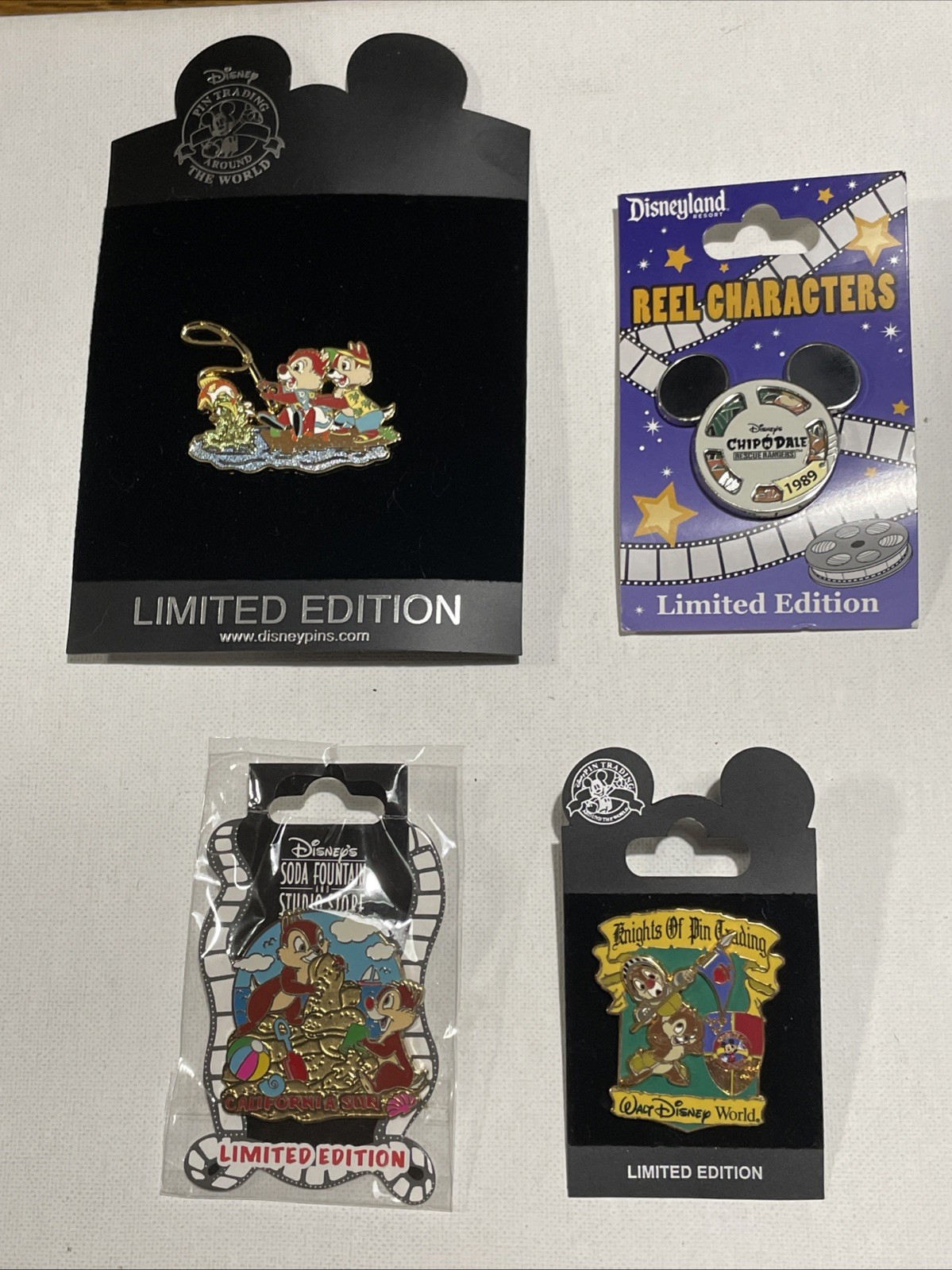Rare Disney Shopping / Disney Parks Chip & Dale Pin lot-4 pins-all LE Rare Disney Shopping / Disney Parks Chip & Dale Pin lot-4 pins-all LE