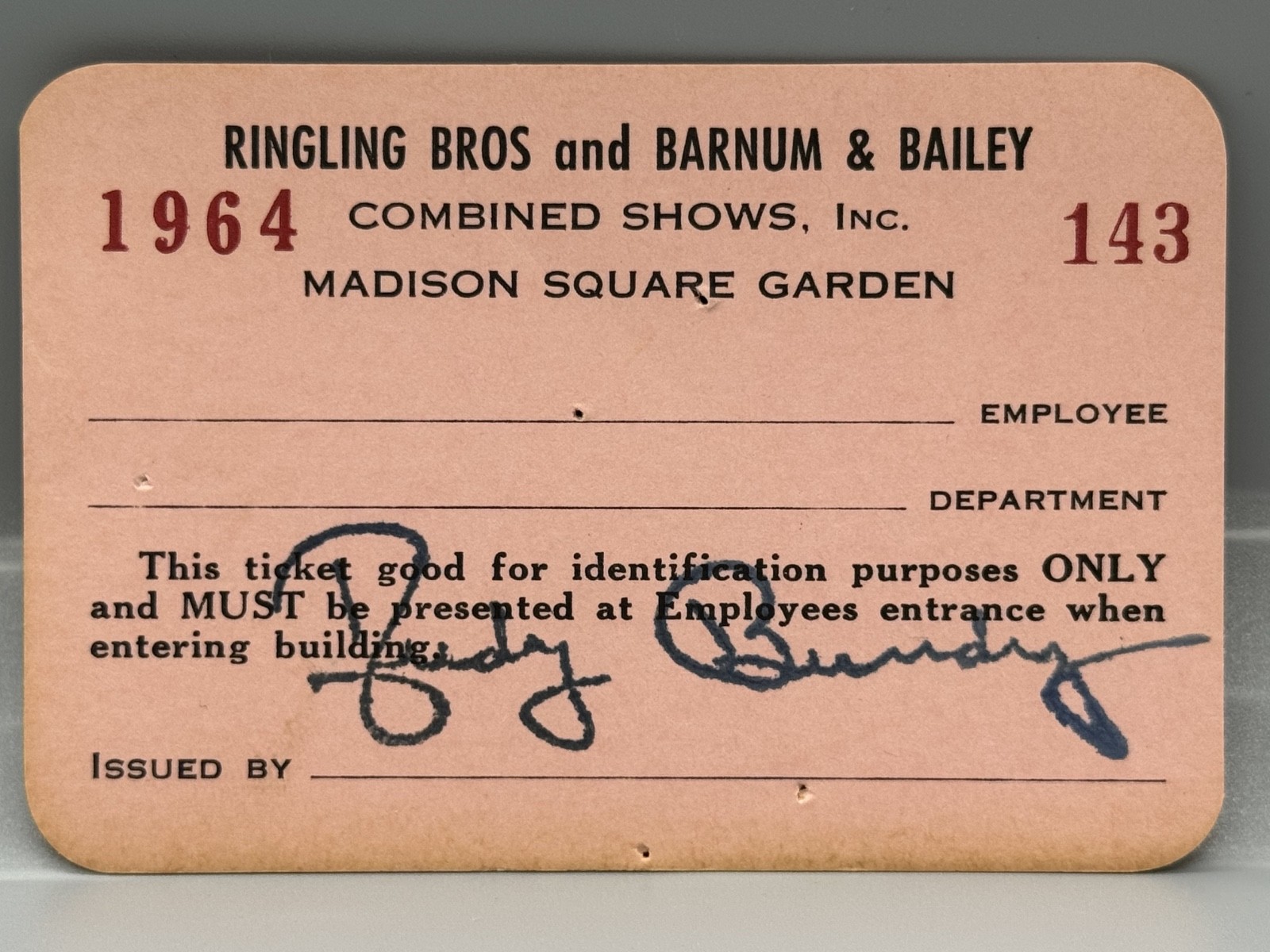 Vintage Ringling Brothers 1964 Card Madison Square Garden Combined Shows Vintage Ringling Brothers 1964 Card Madison Square Garden Combined Shows