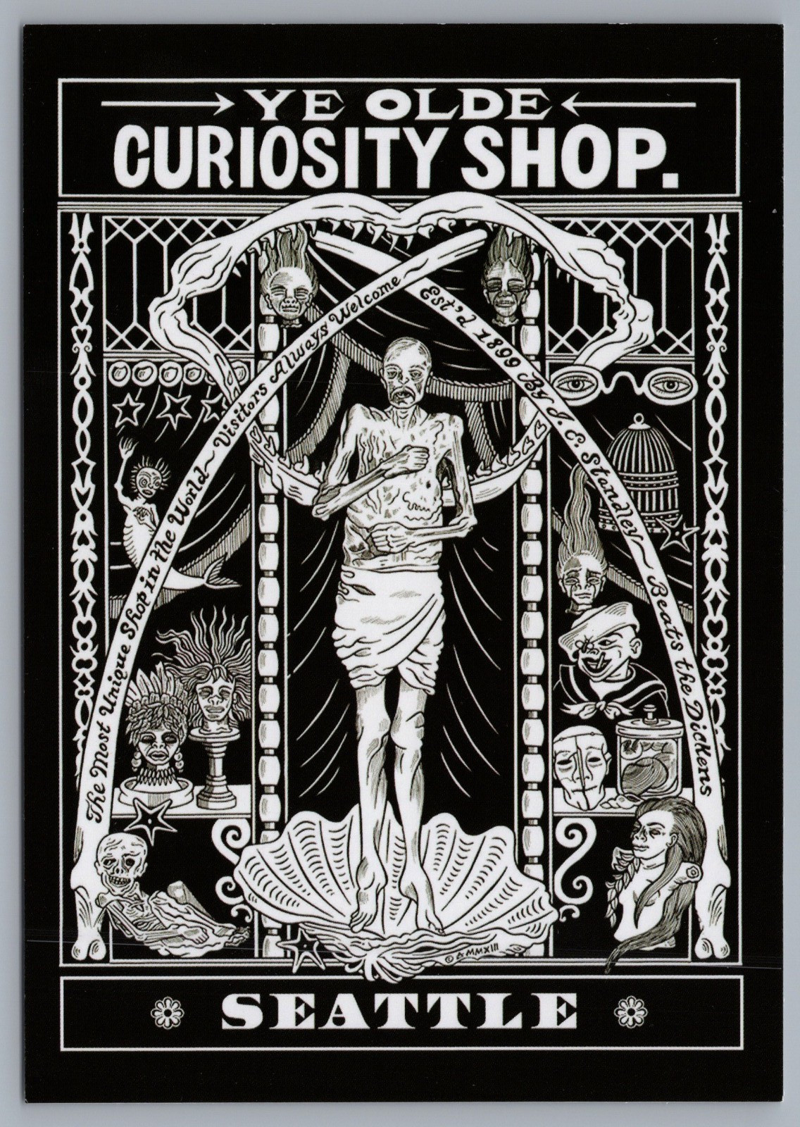 Postcard Ye Olde Curiosity Shop Seattle Washington Oddities Weird 4x6 USA Postcard Ye Olde Curiosity Shop Seattle Washington Oddities Weird 4x6 USA