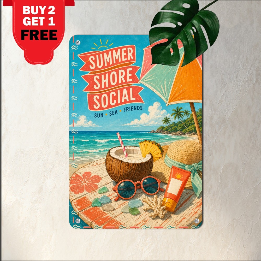 Tropical Umbrella Beach Party Sign Metal Tin Sign Summer Bar Decor Plaque Tropical Umbrella Beach Party Sign Metal Tin Sign Summer Bar Decor Plaque