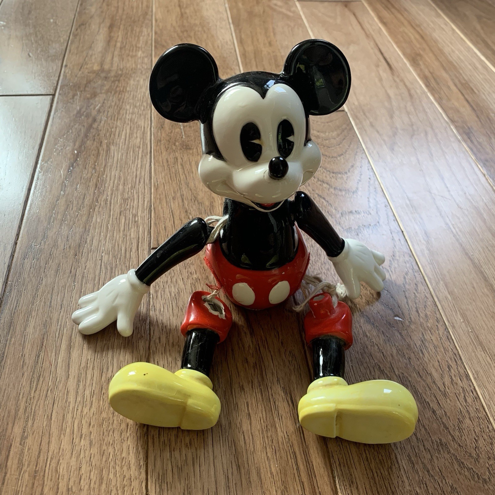 Vintage Disney Schmid Mickey Mouse Club Music Box Movable Ceramic Figurine READ