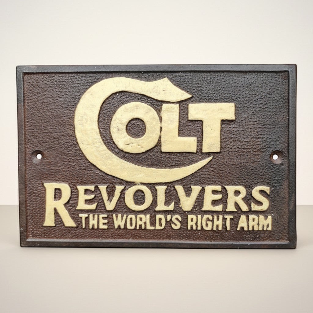 Colt the World's Right Arm 1855 Cast Iron Plaque Colt the World's Right Arm 1855 Cast Iron Plaque