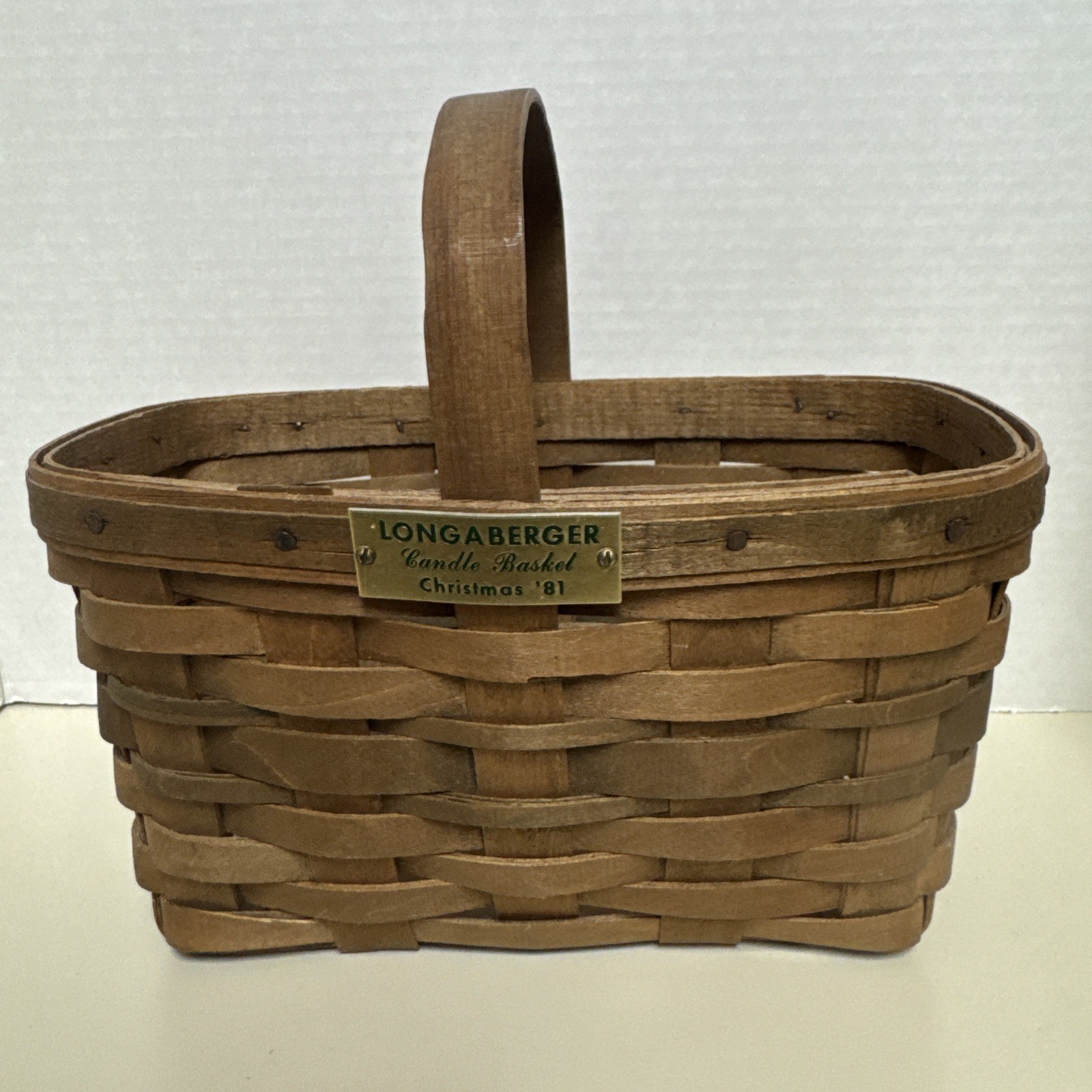 Longaberger 1981 Christmas Candle Basket - Green - Vintage - Rare Longaberger 1981 Christmas Candle Basket - Green - Vintage - Rare