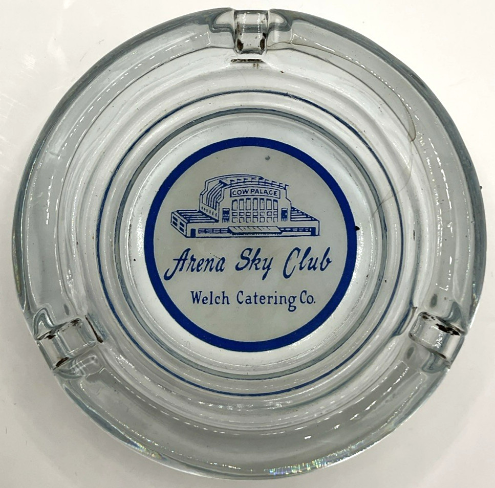 Vintage Arena Sky Club Cow Palace Welch Catering Glass Ashtray Daly City CA Vintage Arena Sky Club Cow Palace Welch Catering Glass Ashtray Daly City CA