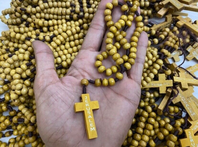 Bulk Rosary 13 Packs X 12 total 156 Olive Wood catholic rosaries from JERUSALEM