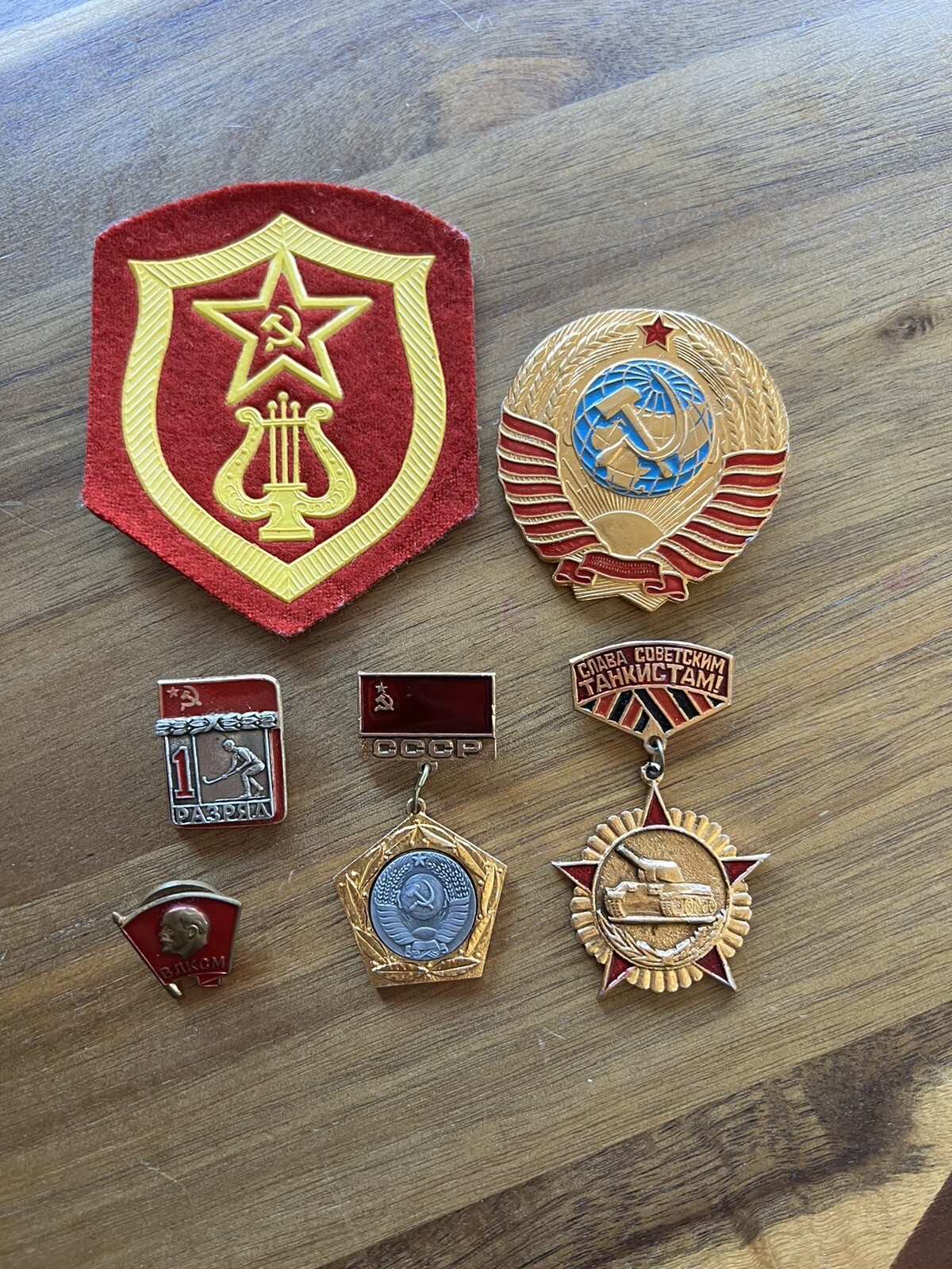 Vintage USSR Soviet Military Musician Medals Pins Patch Lot of 6 Red Army