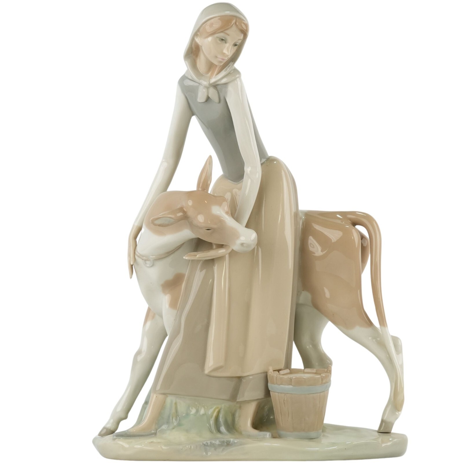Retired Rare Lladro #4513 “Girl with Calf” Figurine – Stunning Piece 13" Retired Rare Lladro #4513 “Girl with Calf” Figurine – Stunning Piece 13"