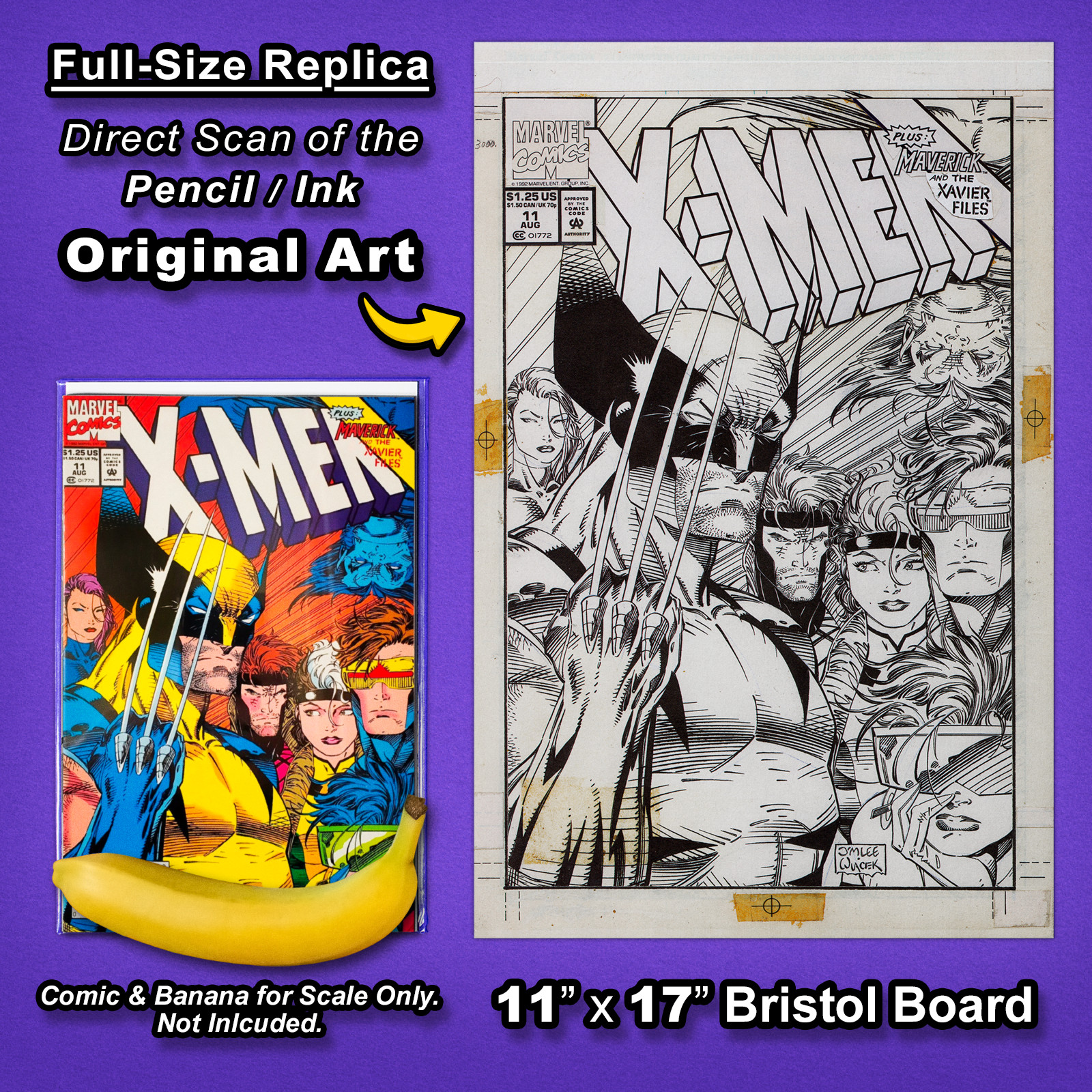 X-MEN #11 (1991) Cover Art 🔥 JIM LEE 11"x17" Replica Original Art 🔥 WOLVERINE X-MEN #11 (1991) Cover Art 🔥 JIM LEE 11"x17" Replica Original Art 🔥 WOLVERINE