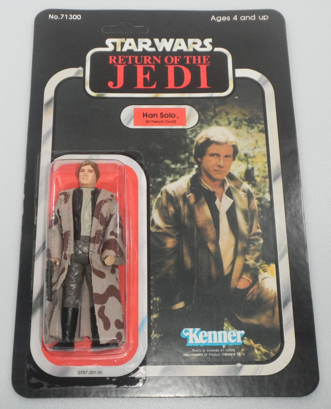 RECARDED 1984 Han Solo & Trench Coat Star Wars ROTJ 100% Complete Vintage Figure RECARDED 1984 Han Solo & Trench Coat Star Wars ROTJ 100% Complete Vintage Figure
