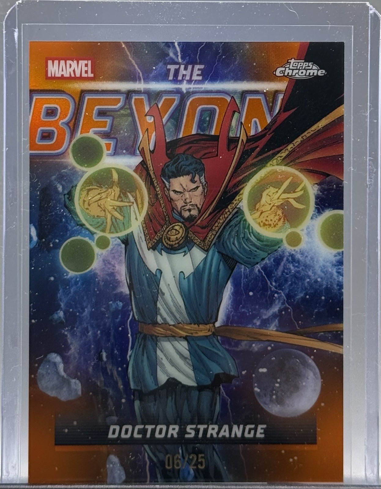 2026 Topps Chrome Marvel Doctor Strange The Beyond Orange Refractor /25 2026 Topps Chrome Marvel Doctor Strange The Beyond Orange Refractor /25