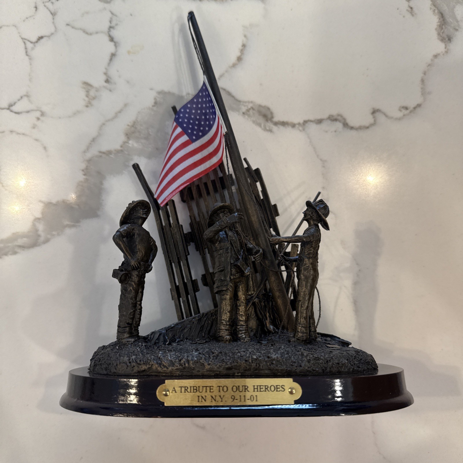 A Tribute To Our Heroes In N.Y. 9-11-01 Collectible Tribute Sculpture A Tribute To Our Heroes In N.Y. 9-11-01 Collectible Tribute Sculpture