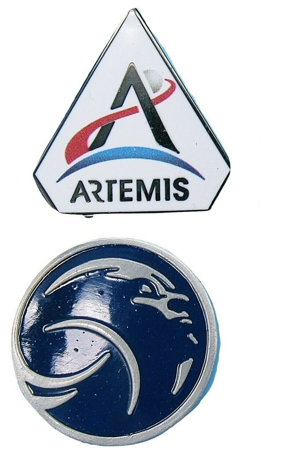 PIN PAIR Artemis NASA woman moon landing AUTHENTIC Mars Apollo space