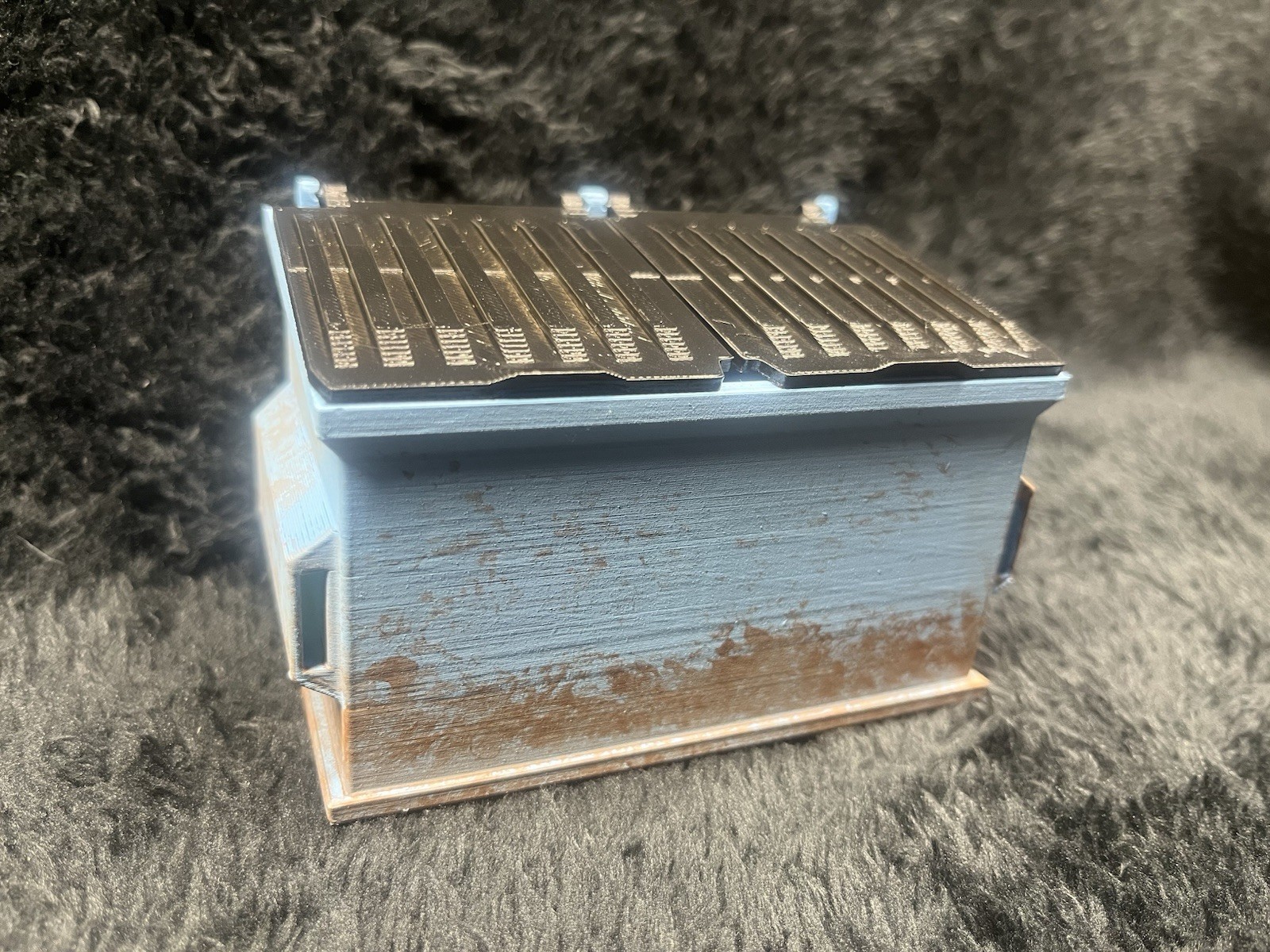 Dumpster - Miniature Hand Painted (4x2.75”) - Desktop Art Rust Look Dumpster - Miniature Hand Painted (4x2.75”) - Desktop Art Rust Look