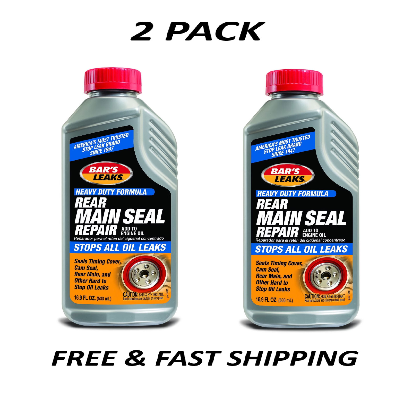 (2 PACK) Bar's Leaks Rear Main Seal Repair Additive, 16.9 oz (2 PACK) Bar's Leaks Rear Main Seal Repair Additive, 16.9 oz