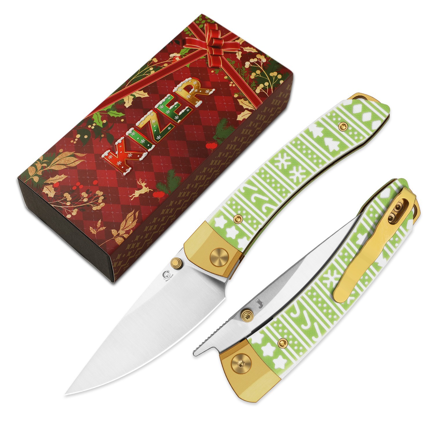 Kizer Mini MoMo Christmas Gift Folding Knife S45VN Blade Aluminum & G10 Handle Kizer Mini MoMo Christmas Gift Folding Knife S45VN Blade Aluminum & G10 Handle