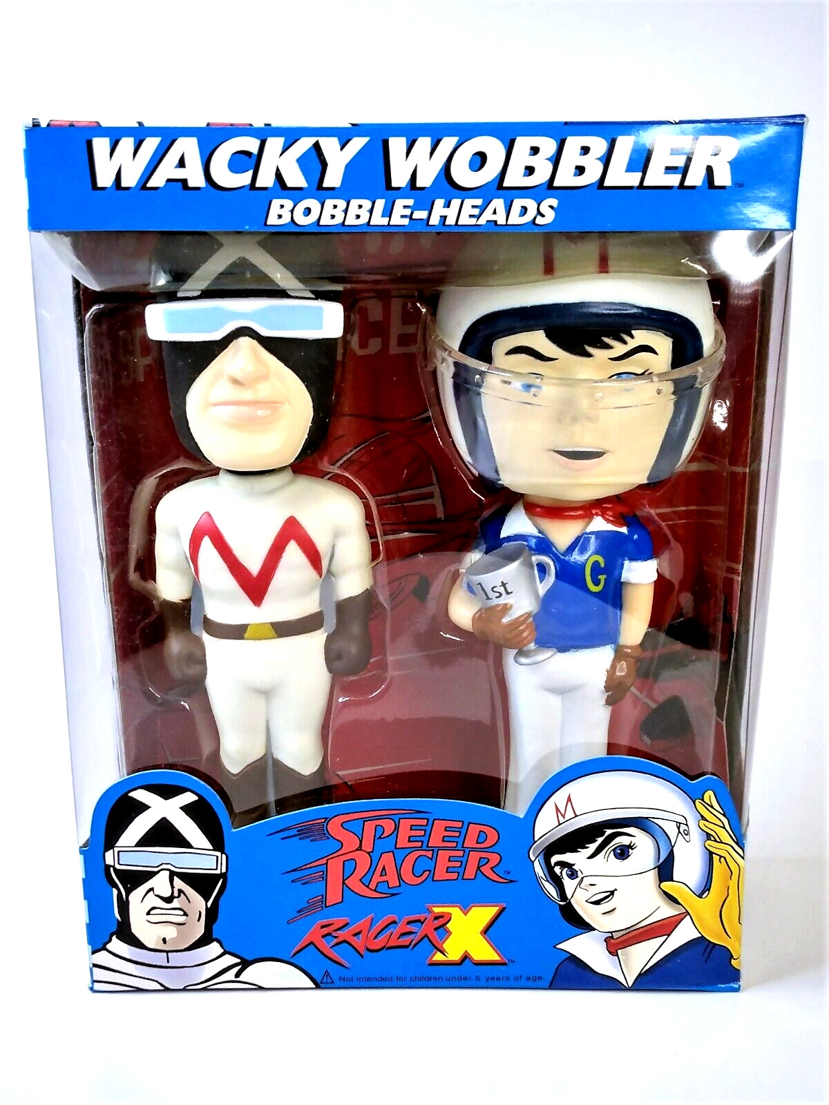 Funko Speed Racer + Racer X Wacky Wobbler Bobble Heads Set 2007