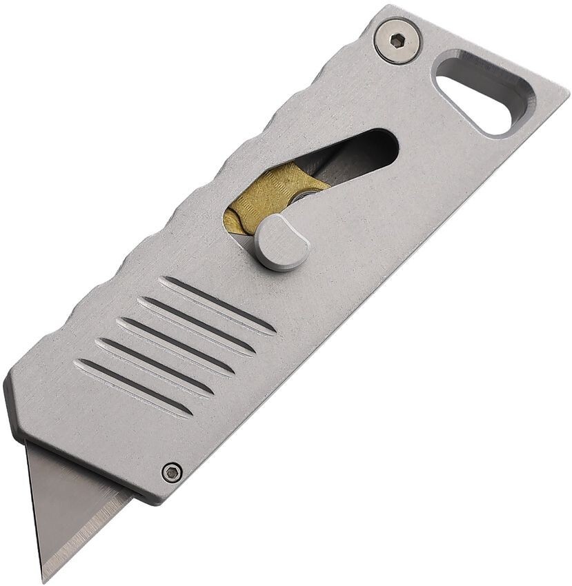 Focus Works EDC Bob The Boxcutter w/Raw Aluminum Handle Spring-Loaded Retraction Focus Works EDC Bob The Boxcutter w/Raw Aluminum Handle Spring-Loaded Retraction