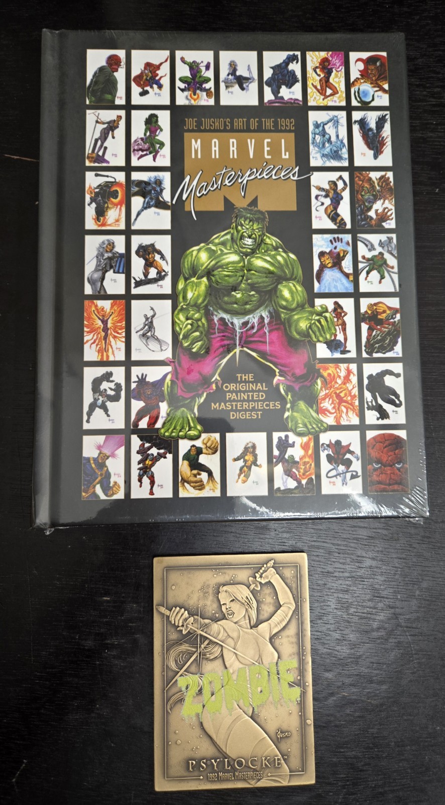 Joe Jusko Marvel Masterpieces Sealed Digest + Psylocke YELLOW Zombie Bronze #348 Joe Jusko Marvel Masterpieces Sealed Digest + Psylocke YELLOW Zombie Bronze #348