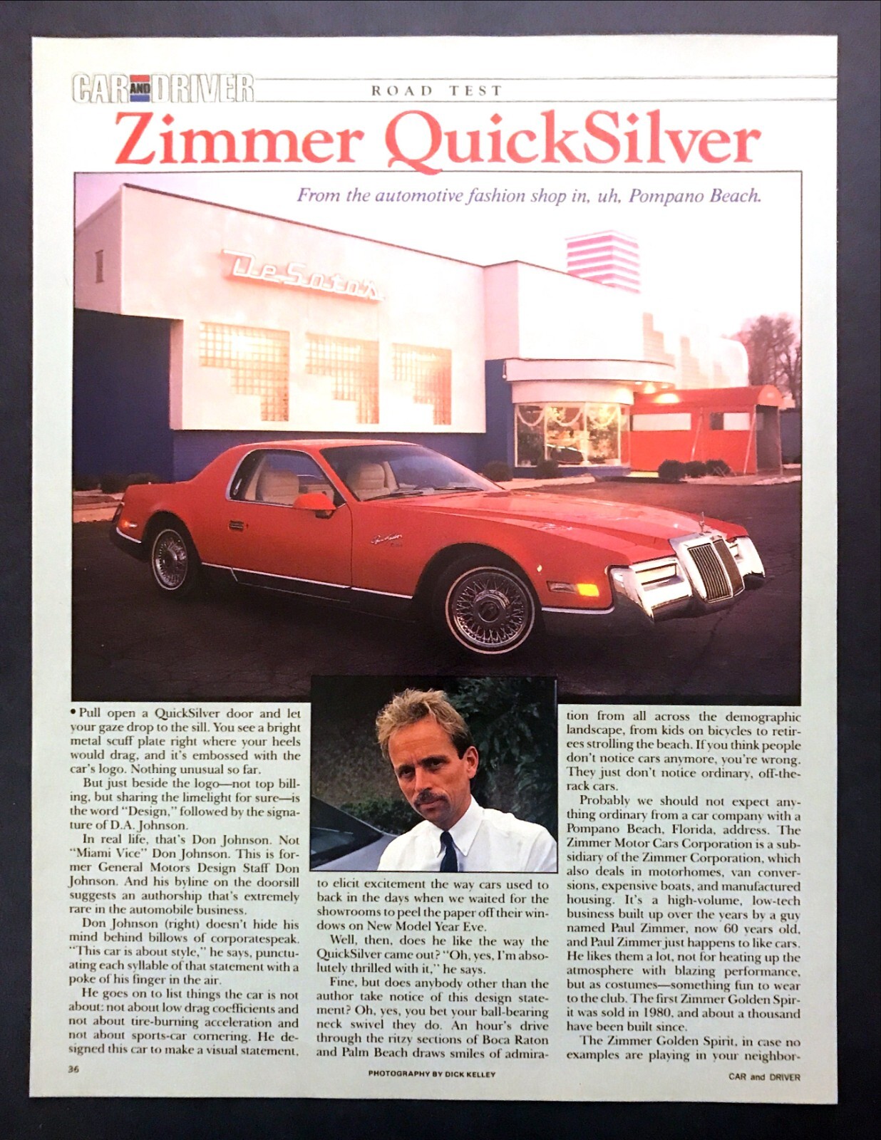 1987 Zimmer Quick Silver Coupe Road Test Technical Data Photos Review Article