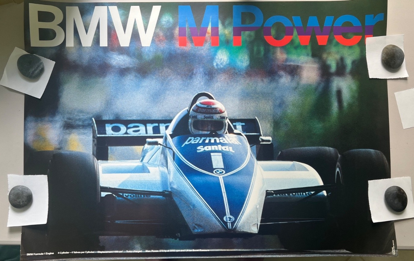 RARE vintage 1980s BMW M Power Motorsport F1 Poster Collection – 3 Original RARE vintage 1980s BMW M Power Motorsport F1 Poster Collection – 3 Original
