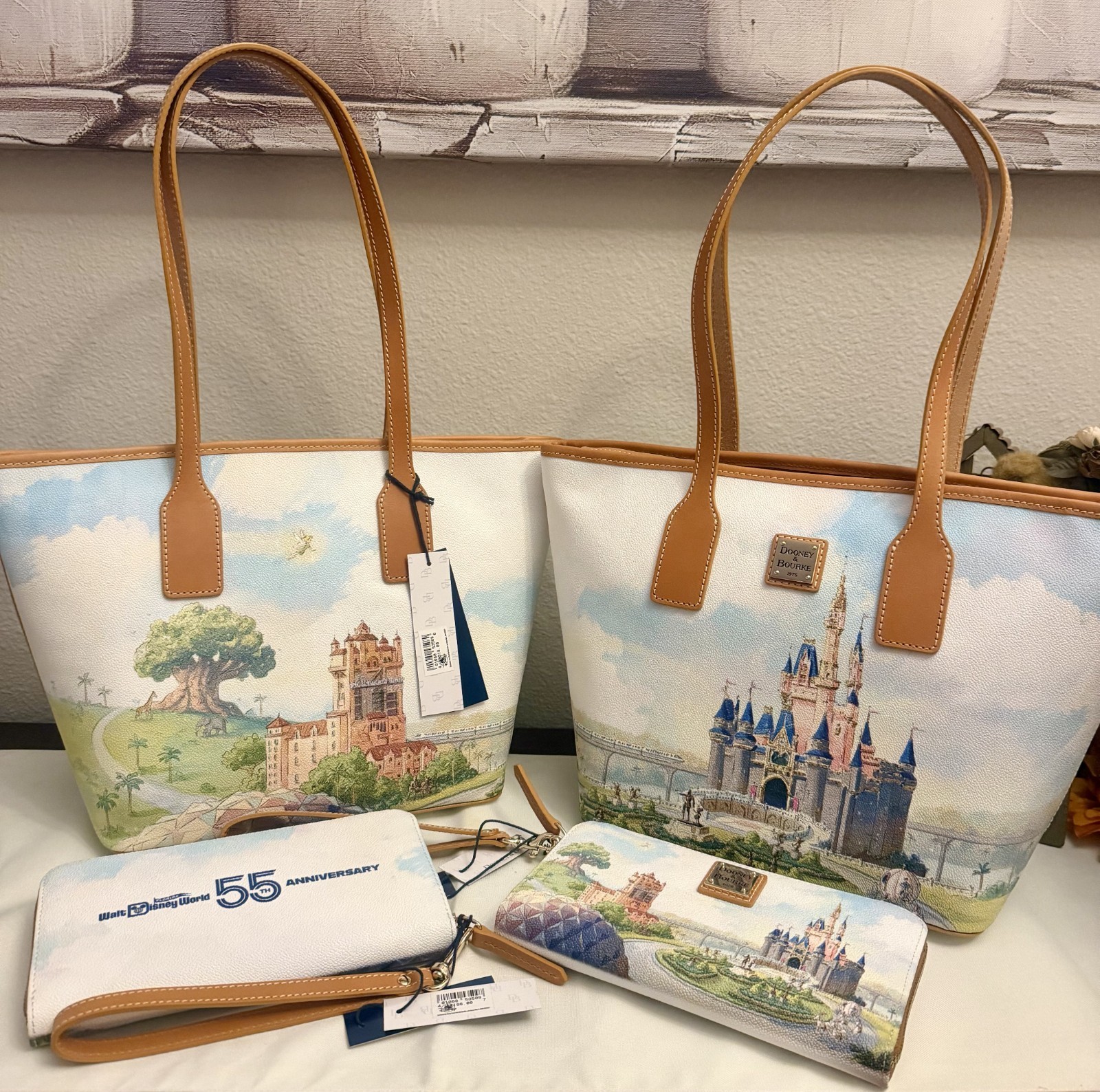 3 Available in Hand 2026 Walt Disney World 55th Anniversary D & B Parks Tote Bag