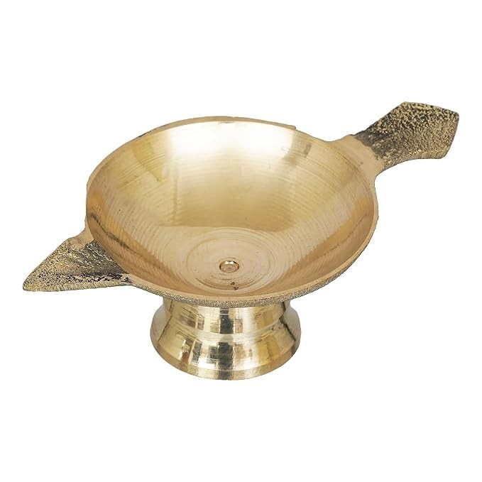 Brass Diya Oil Lamp Indian Traditional Pooja Deepam Diwali Home Temple Decor