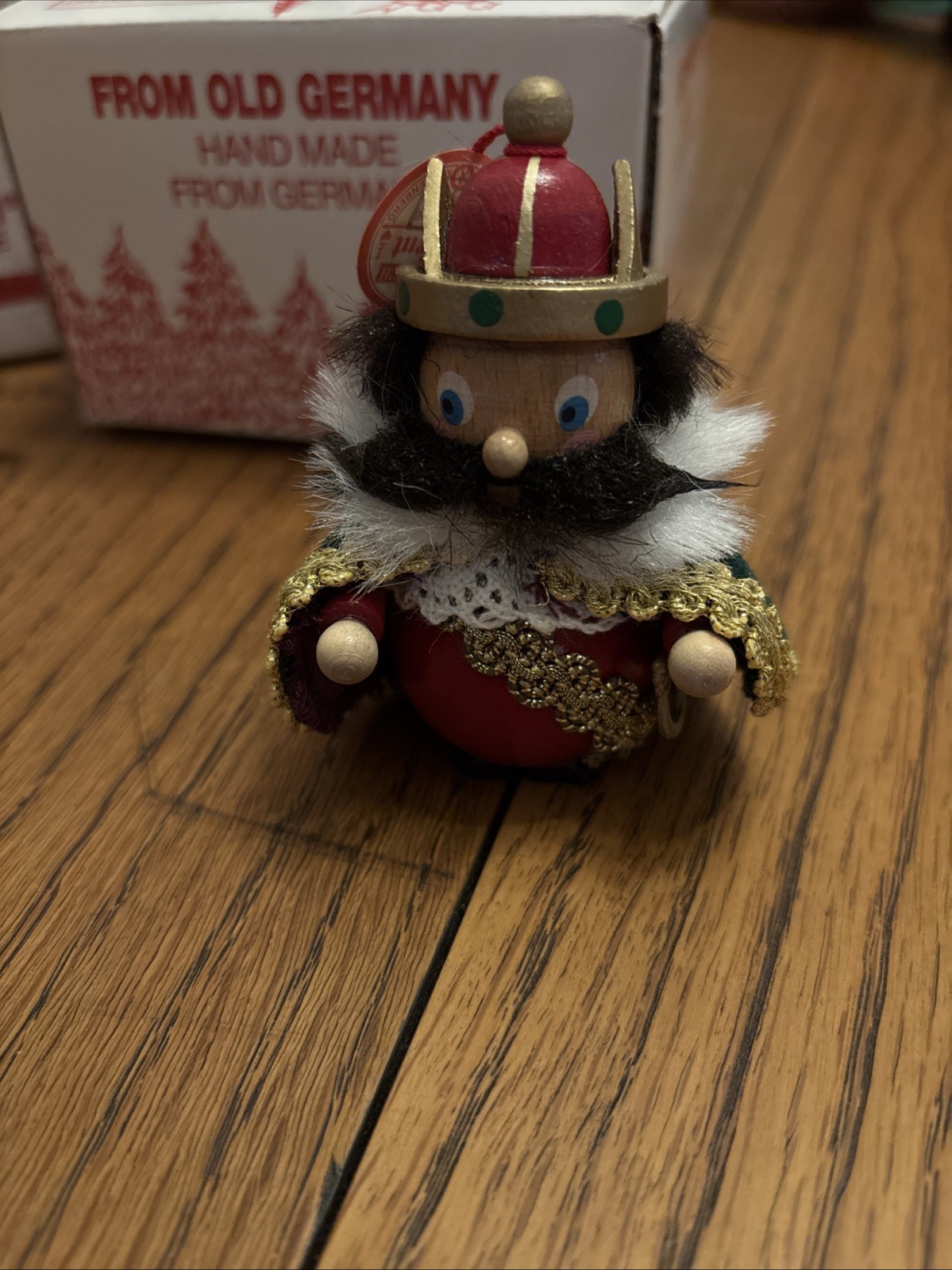 Vintage Steinbach Mini Wood Viking King Decorations New in Box 