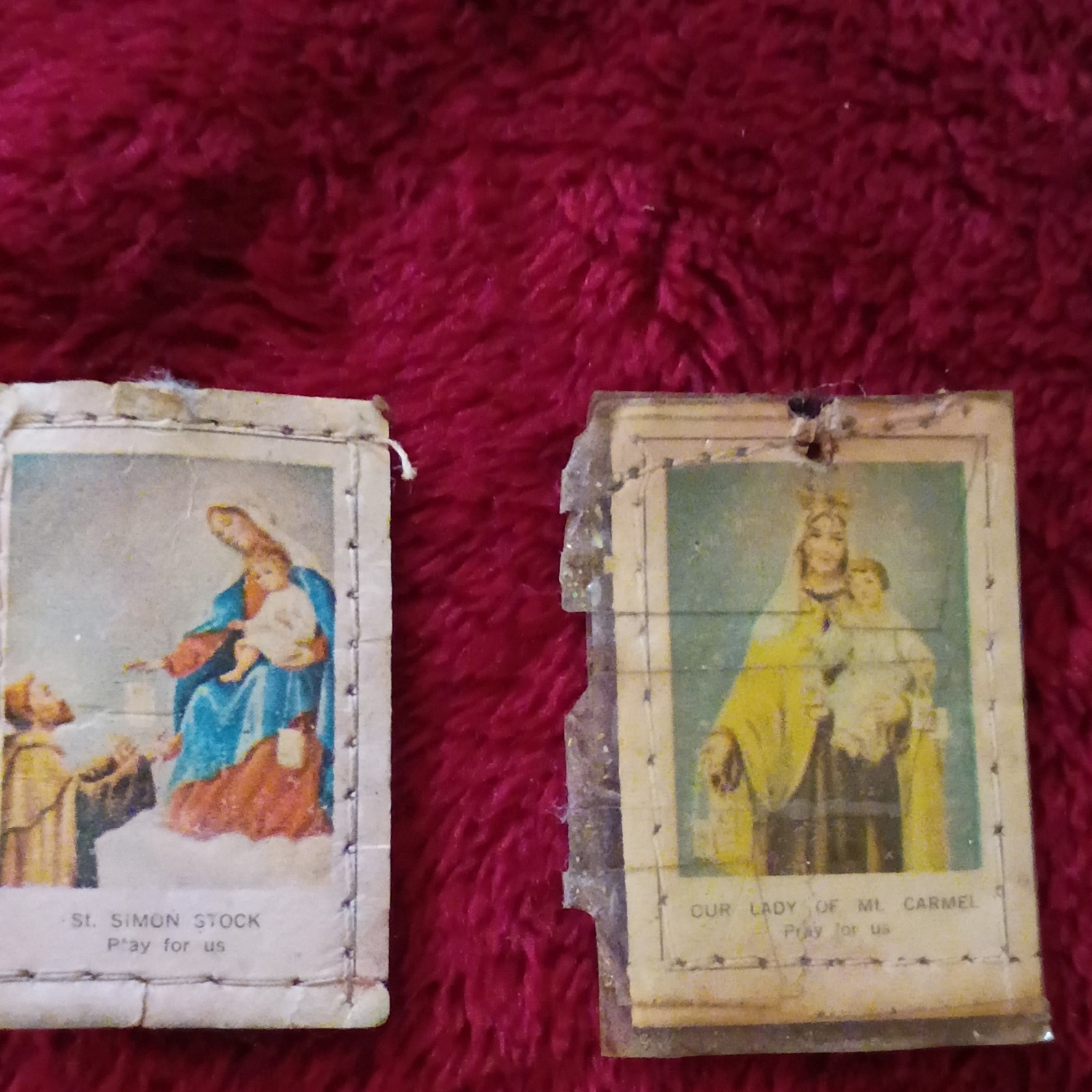 Vintage Catholic Prayer Cards: St. Simon Stock & Our Lady of Mt. Carmel Vintage Catholic Prayer Cards: St. Simon Stock & Our Lady of Mt. Carmel