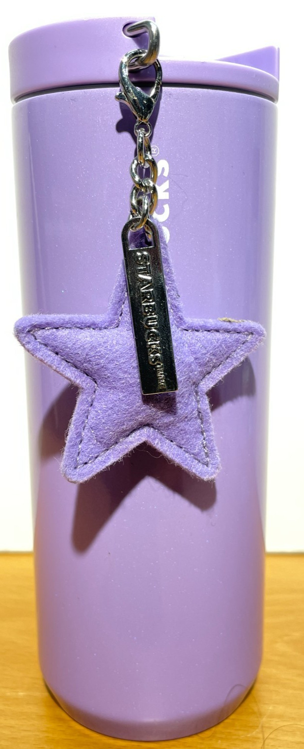 Starbucks 12oz Purple Tumbler Cup w Rhinestone Star Charm Keychain Holiday 2023 Starbucks 12oz Purple Tumbler Cup w Rhinestone Star Charm Keychain Holiday 2023