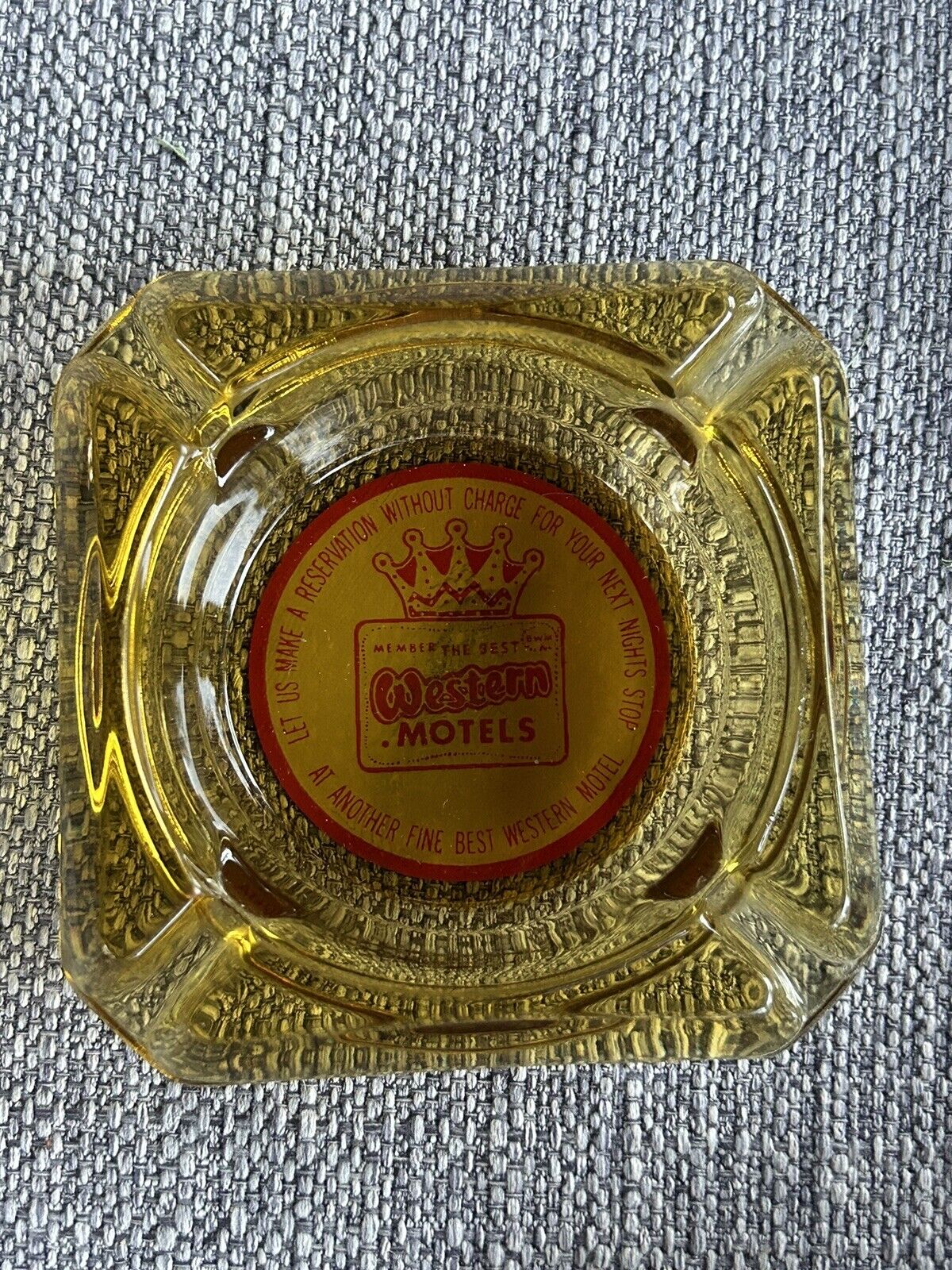 Vintage  Best Western Ashtray Amber Colored