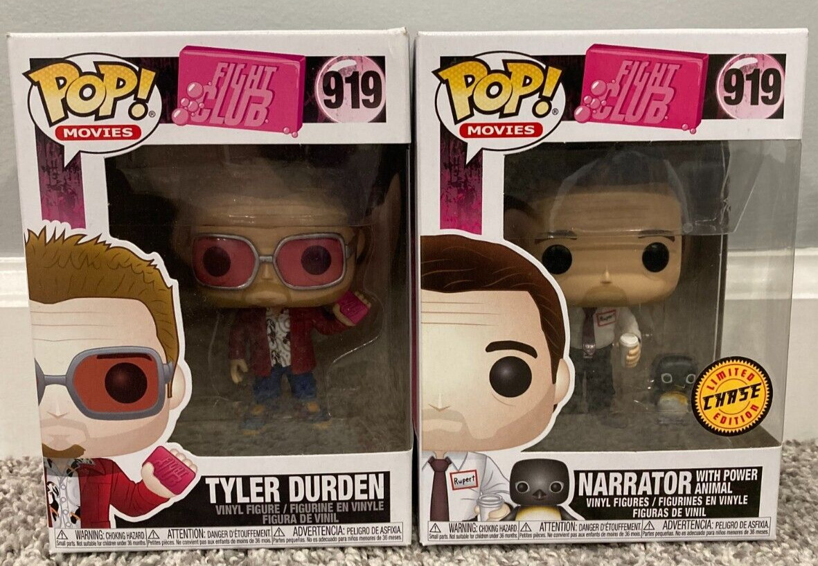 Narrator with power animal and Tyler Durden  Funko Pop Never Opened Brand New