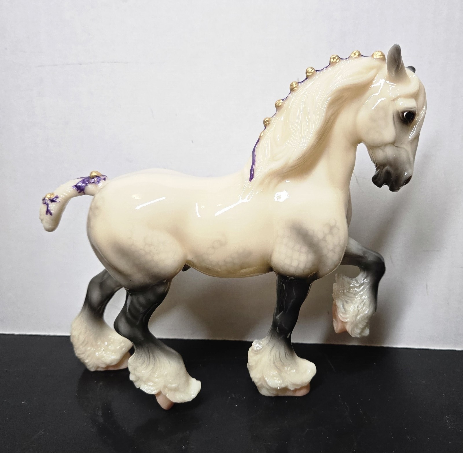 Breyer 2014 "Frosty" Glossy Dapple Grey Shire-B Mold Classic Size Model *Shelf* Breyer 2014 "Frosty" Glossy Dapple Grey Shire-B Mold Classic Size Model *Shelf*