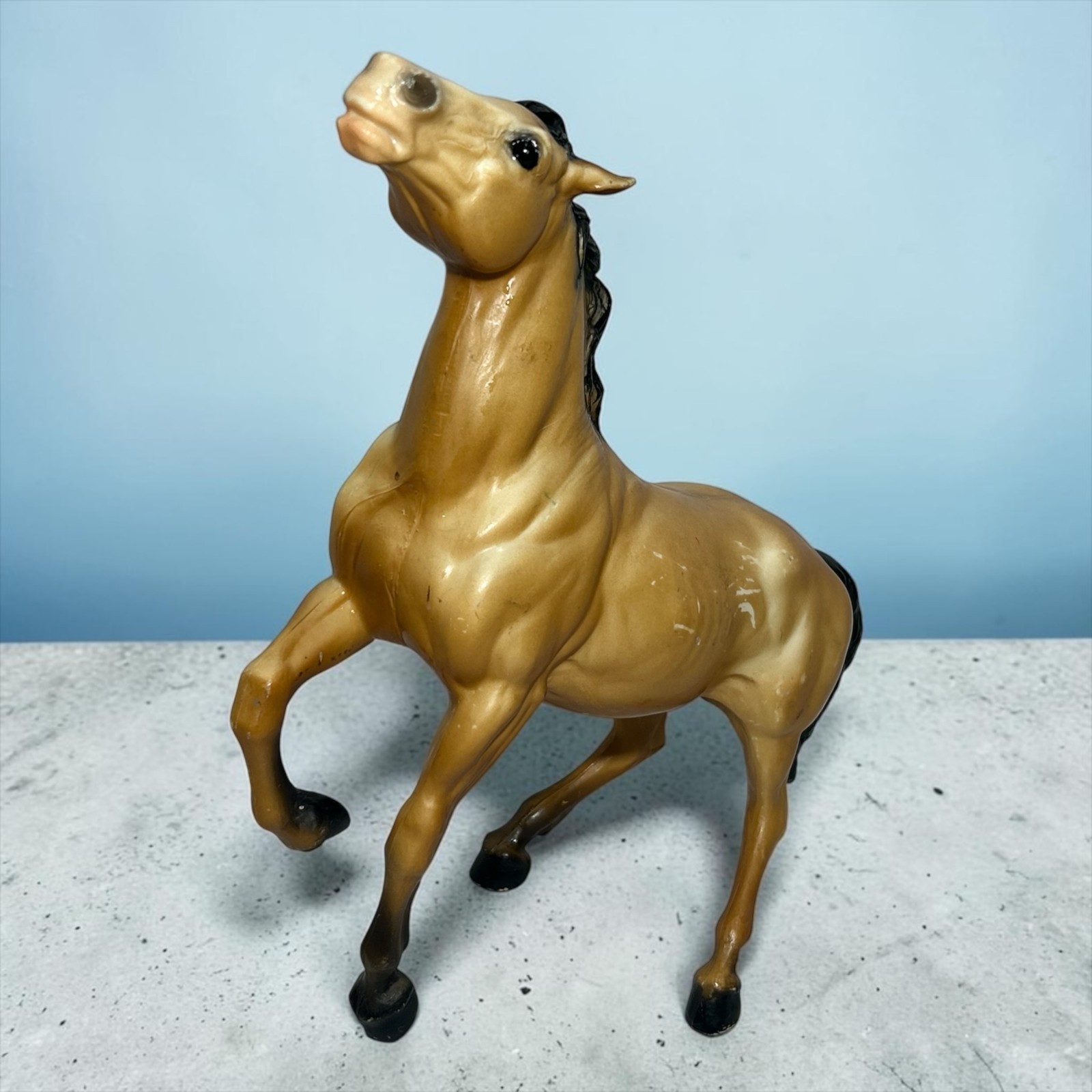 Vintage 60's Breyer Horse #87 Traditional Diablo Mustang Buckskin Semi Rearing Vintage 60's Breyer Horse #87 Traditional Diablo Mustang Buckskin Semi Rearing