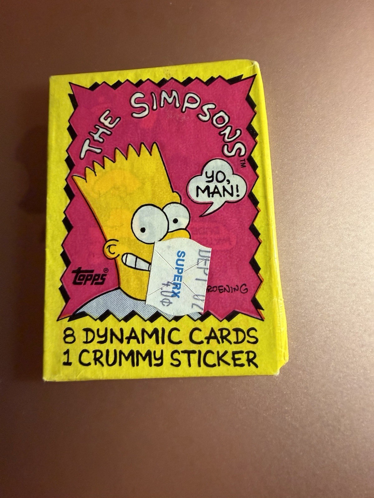 The Simpsons 1990 Topps Wax Pack 8 Cards 1 Sticker The Simpsons 1990 Topps Wax Pack 8 Cards 1 Sticker