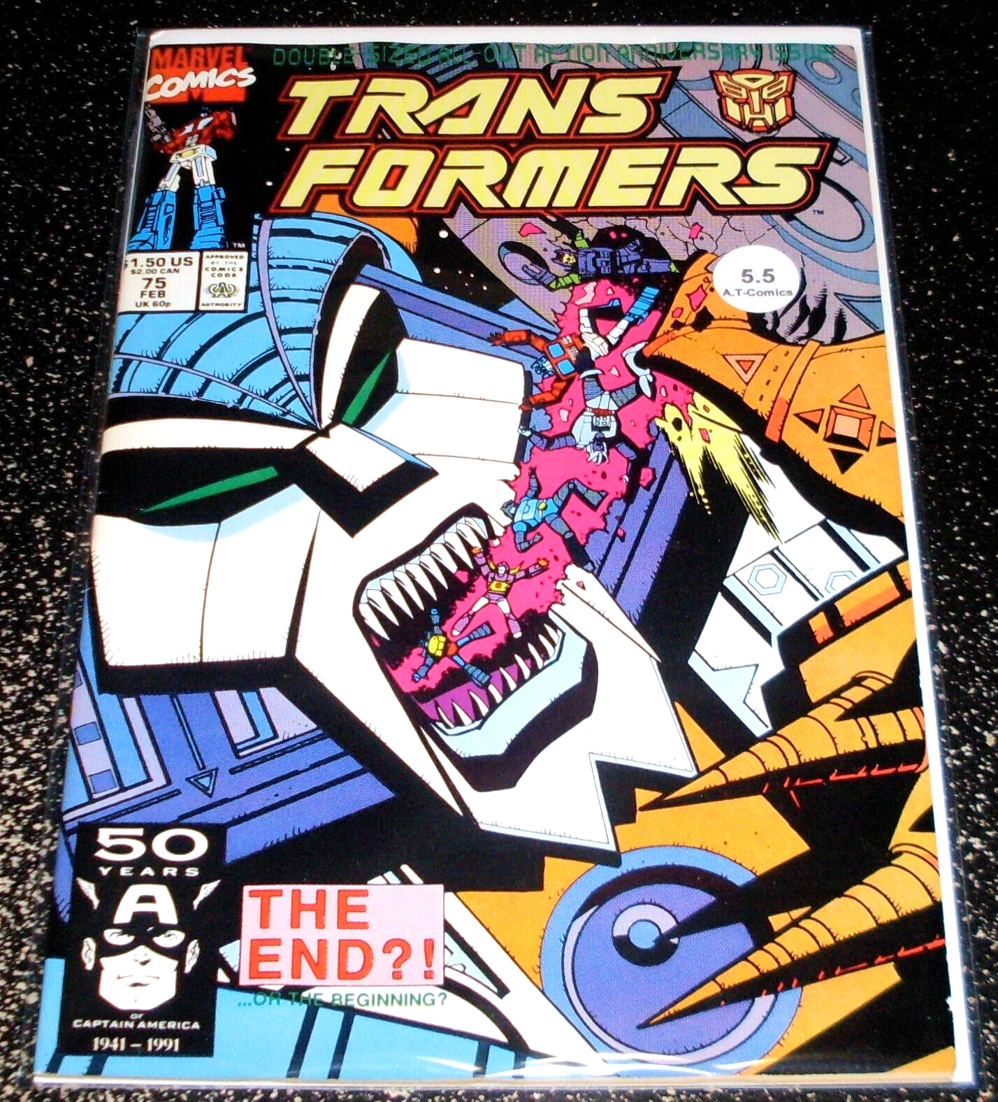 Transformers 75 (5.5) 1st Print Marvel Comics 1991 - Flat Rate Shipping