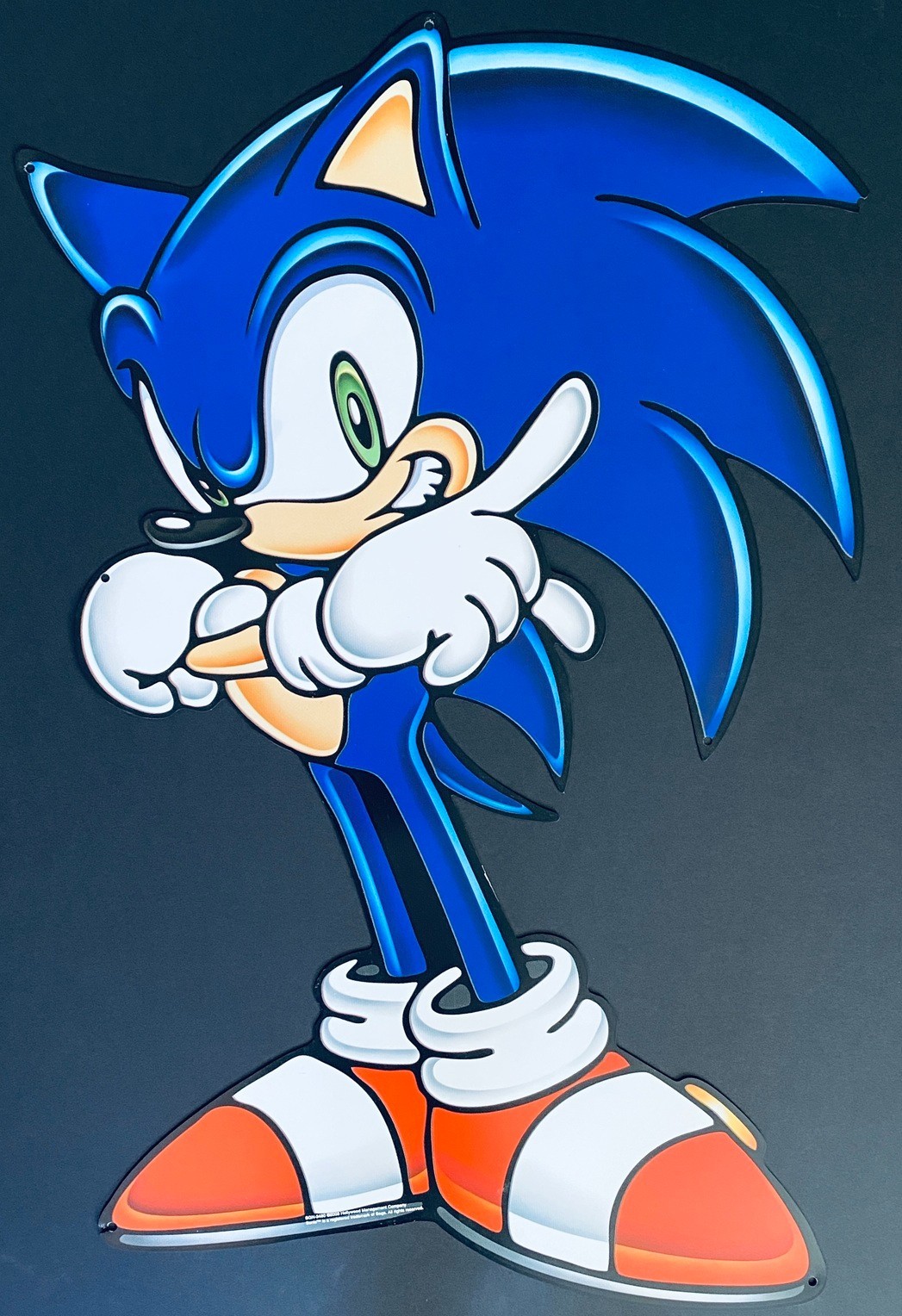 ULTRA RARE VINTAGE SEGA SONIC THE HEDGEHOG 38" X 25" VINYL WALL DISPLAY SIGN ULTRA RARE VINTAGE SEGA SONIC THE HEDGEHOG 38" X 25" VINYL WALL DISPLAY SIGN
