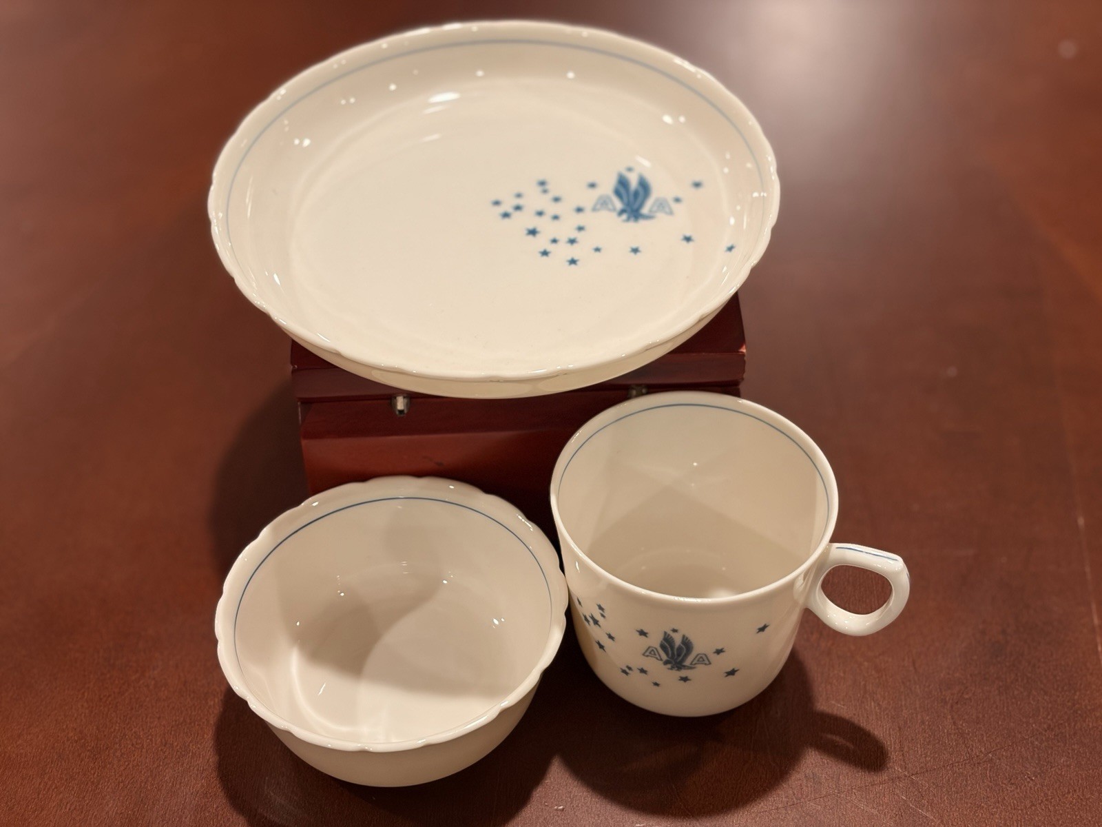 Rare 1940s American Airlines AA Flagship Syracuse China Airlite 3 Pc Dinner Set Rare 1940s American Airlines AA Flagship Syracuse China Airlite 3 Pc Dinner Set