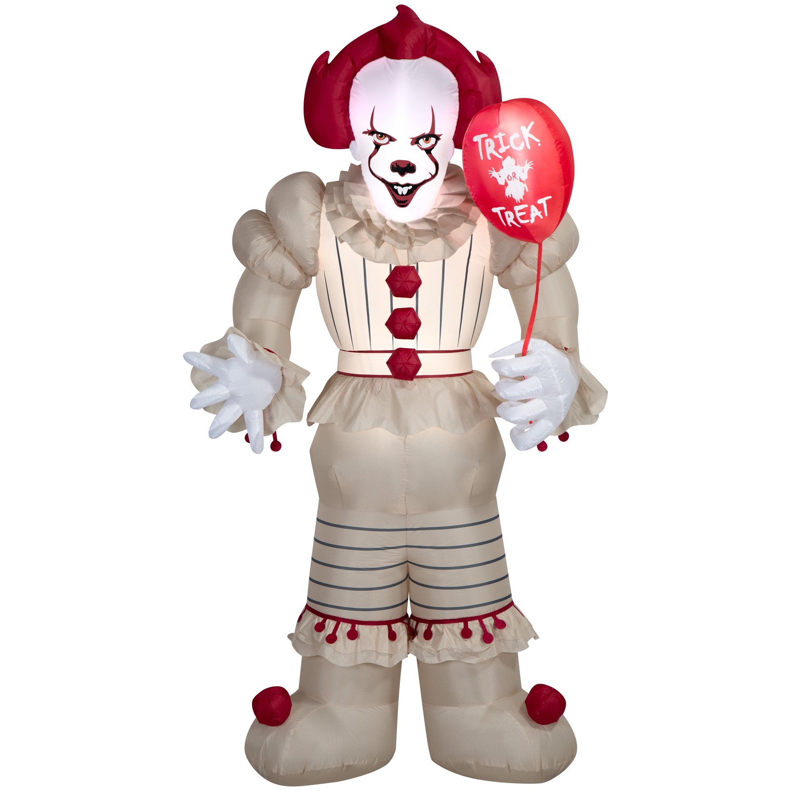 8 Ft Pennywise Holding Red Balloon Halloween Yard Inflatable with LED Lights 8 Ft Pennywise Holding Red Balloon Halloween Yard Inflatable with LED Lights