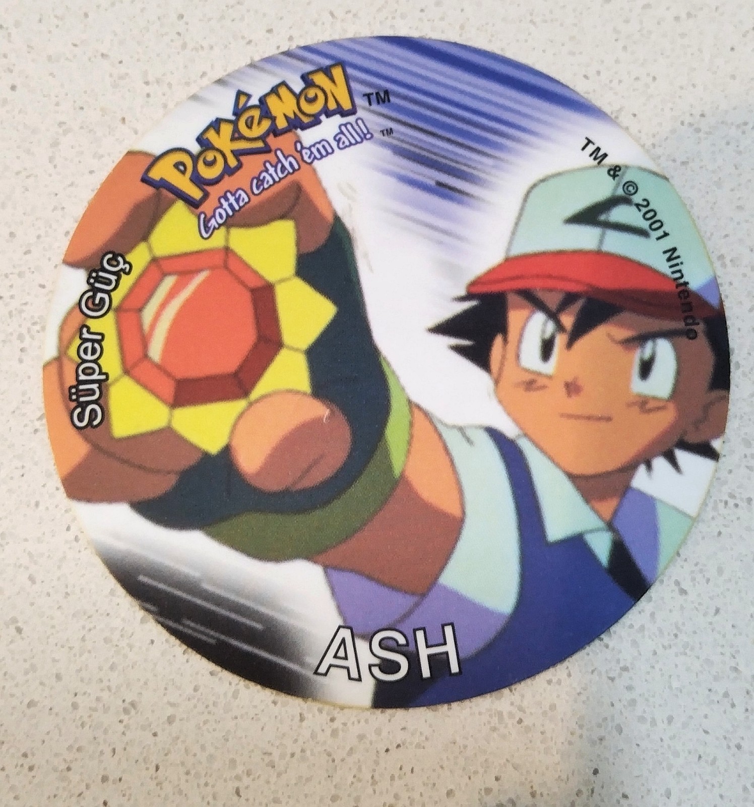 Giant Pokemon Tazo Taso, Ash Pokemon Tazo, Limited, Collectors Nintendo 2001 Giant Pokemon Tazo Taso, Ash Pokemon Tazo, Limited, Collectors Nintendo 2001